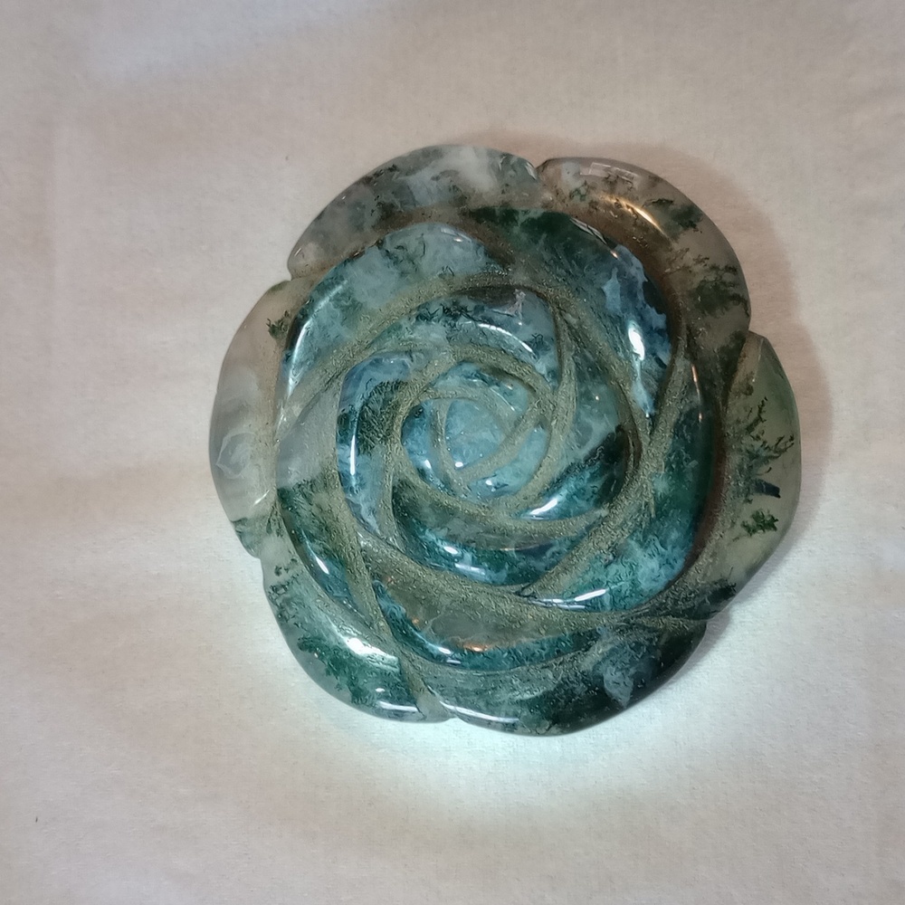 Moss Agate Flower Pendant - Picture 1 of 4